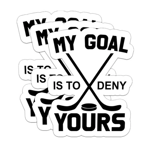 HYKADEUS Hockey Stickers for Dad Mom Hockey Players (My Goal Is to Deny Yours)