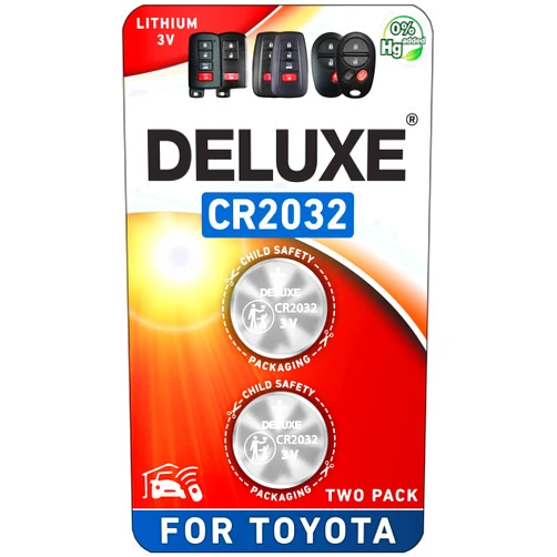 Deluxe Batteries Key Fob Replacement Batteries for Toyota RAV4 Camry Corolla Highlander Prius Sienna Tacoma Tundra 4Runner Avalon CHR Sequioa Supra GR86 (Pack of 2) Smart Remote Battery (Check Fitment Guide)