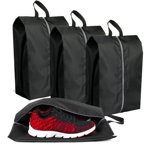 COIDEA Shoe Bags for Travel, Set of 4 Pack Shoe Travel Bags for Packing, Large Waterproof Portable Travel Shoe Bag with Zipper Travel Essentials Women for and Men
