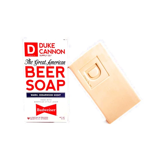 Duke Cannon Supply Co. Big Ass Brick of Soap - Superior Grade, Large Men's Soap Made with Budweiser, All Skin Types, Masculine Cedarwood Scent, 10 oz