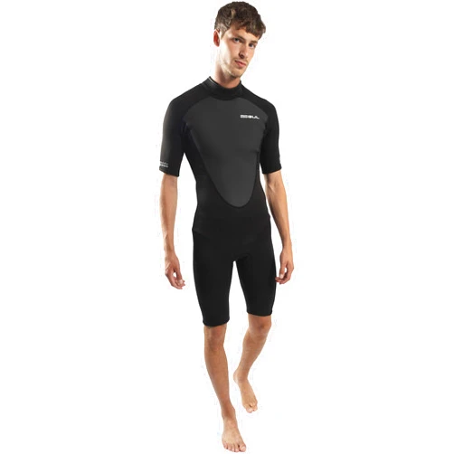 Gul Mens Response 3/2mm Back Zip Shorty Wetsuit - Black - Easy Stretch