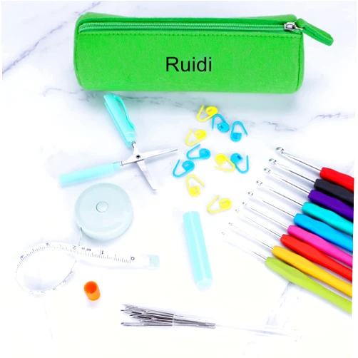 Ruidi 9 Types of Extended Ergonomic Crochet Hooks 2mm-6mm