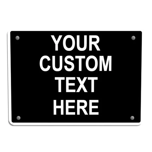 Fastasticdeals Aluminum Weatherproof Metal Sign Multiple Sizes Custom Personalized Text Here Black White Traffic Regulation Horizontal Street Signs 10x7Inches
