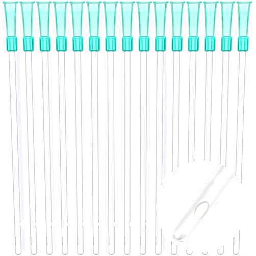 TrelaCo 50 Pcs 10'' Long PVC Replacement Tubings Supplies Tubes Kit 14FR Disposable Cleaning Nozzle Clear Replacements Tube Hose with Flexible Rounded End for Smooth Insert