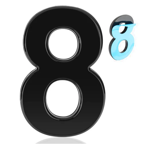 Fifial Becizy 4 Inch Modern House Number, Self-adhesive House Numbers Mailbox Numbers, Street Numbers Home Address Number Door Numbers for House Apartments Office, Easy to Install without Tools (Number 8)