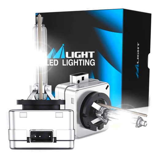 Nilight D1S HID Xenon Headlight Bulbs, D1S Bulb 6000K High Low Beam Xenon Headlights Replacement for 12V Cars, 2-Pack