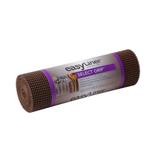 Duck Brand Select Grip Easy Liner Shelf and Drawer Liner, 12-Inch x 10-Feet, Chocolate