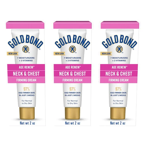 Gold Bond Age Renew Neck & Chest Firming Age Renew Cream, 2 oz., Clinically Tested Skin Firming Cream, Pack of 3