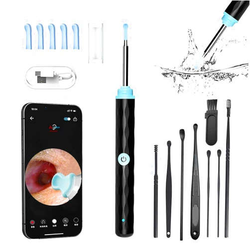 Trade Horse Ear Wax Removal, Ear Cleaner with 1296P HD Camera and 6 LED Lights,Upgrade Ear Wax Removal Tool with Eardrum alarmfunction,Ear Wax Removal Kit with 6 Ear Pick for iOS and Android