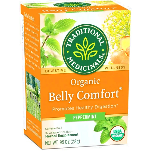 By Traditional Medicinals Traditional Medicinals Organic Belly Comfort Peppermint Herbal Tea, Promotes Healthy Digestion, (Pack of 24) - 384 Tea Bags Total