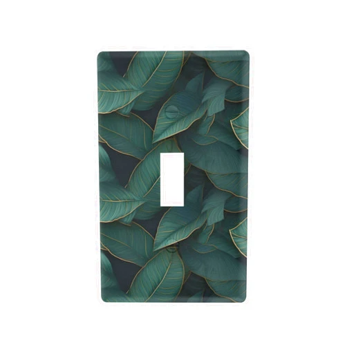 DOMIKING Banana Leaf Green Decorative Wallplates Single Toggle Light Switch Wall Plate 2.8 * 4.5 Inches Switch Cover Unbreakable Outlet Covers for Living Room Bedroom Home Docor