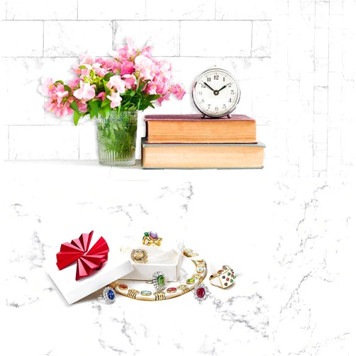 Allenjoy 34.4x15.7in Double Sided White Photography Background 2 in 1 Marble Brick Wall Texture Pattern Waterproof Paper Tabletop Backdrop Cosmetics Jewelry Small Product Photoshoot Professional Props
