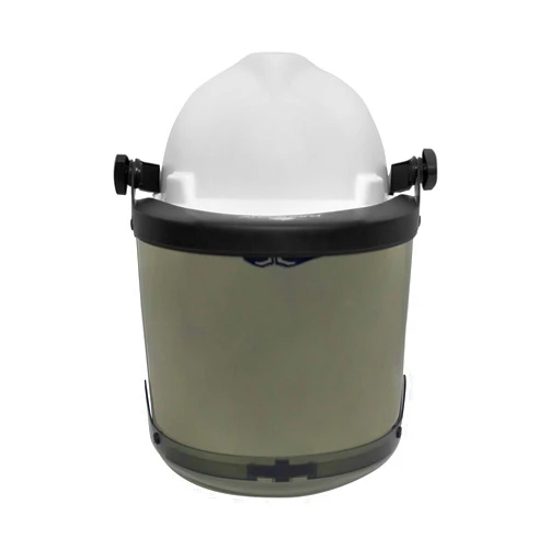 Enespro H20HTHAT PureView 20 Cal Arc Flash Face Shield with Slotted Adapter and Hard Hat, Highly Transparent, Polycarbonate, One Size, Made in The USA