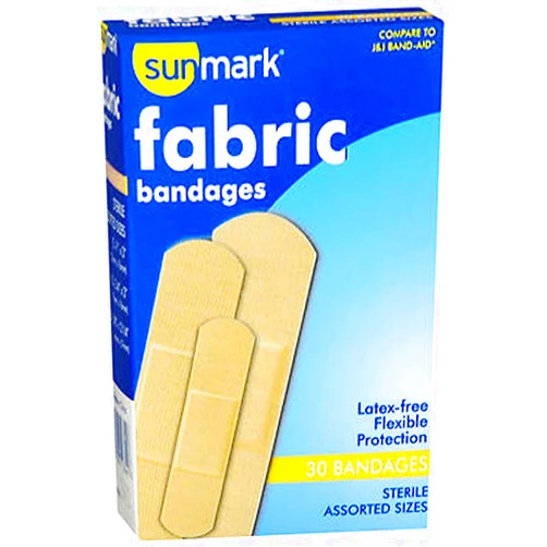 Sunmark Fabric Bandages Assorted Sizes - 30 ct