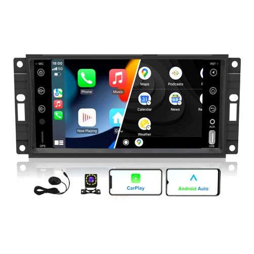 KSPIV for Jeep Commander/Wrangler 2007- Android Car Radio 7 inch Touch Screen with Carplay Andriod Auto, GPS Navigation Head Unit Video Multimedia Player Support Mirror Link+Bluetooth+WiFi