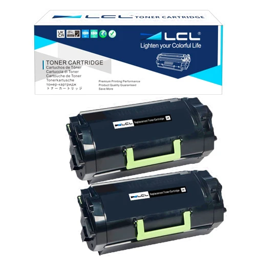 LCL Compatible Toner Cartridge Replacement for Lexmark 621 62D1000 MX710 MX710DE MX710DHE MX711DE MX711DHE MX711DTHE MX810 MX810DE MX810DTE MX811 MX811DE MX811DTE MX812 MX812DE MX812DTE (2-Pack Black)