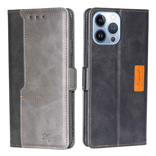 Fansipro Wallet Folio Case for XIAOMI REDMI 9 INDIA EDITION, Premium PU Leather Slim Fit Cover, 2 Card Slots, Friendly Fit, Black & Gray