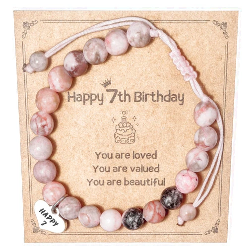 AHAETH Birthday Gifts for 7 Year Old Bracelet Yo 7yr Y Old Bday Best Valentine Present for 7 Year Old Bracelets