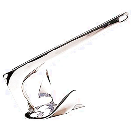 ISURE MARINE 4.4lb(2kg) Stainless Steel Bruce Style Claw Force Boat Anchor Heavy Duty Marine Grade Polished