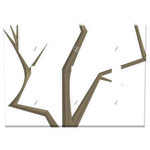 Yuatuwaw Switch Plate Triple Toggle - Tree Branches Nature Branch Torest Woods Wood