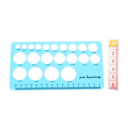 Ymiko Flange Sizing Kit, 1 pcs Silicone Nipple Ruler and 1.5m Soft Tape Flange Measuring Tool Nipple Measuring Tool with its Silicone Construction for Nursing Mothers (Blue)