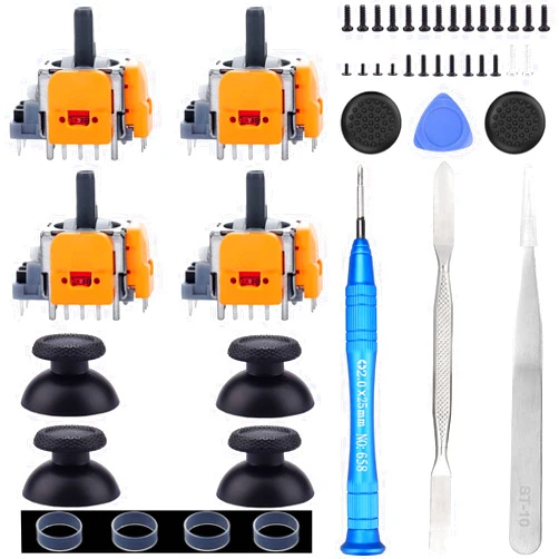 Ikpek 4 Pack Hall-Effect Joysticks Replacement for DualSense PS5 Controller, 3D Analog Sensor Wheel Thumb Sticks Joystick Rocker Module Replacement for PlayStation 5 Controller