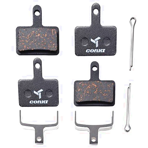 Corki 2 Pairs Brake Pads for TRP Tektro Shimano Deore Br-M575 M525 M515 T615 T675 M505 M495 M486 M485 M475 M465 M447 M446 M445 M416 M415 M395 M375 M315 M355 C601 C501(Resin,Semi-Metallic,Sintered Metal)