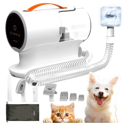 AIRROBO Dog Grooming Vacuum, 12000Pa Powerful Dog Vacuum for Shedding Grooming, Low Noise Dog Hair Vacuum, Pet Grooming Vacuum for Dogs and Cats, 2L Large Dust Cup, 5 Grooming Tools, PG100