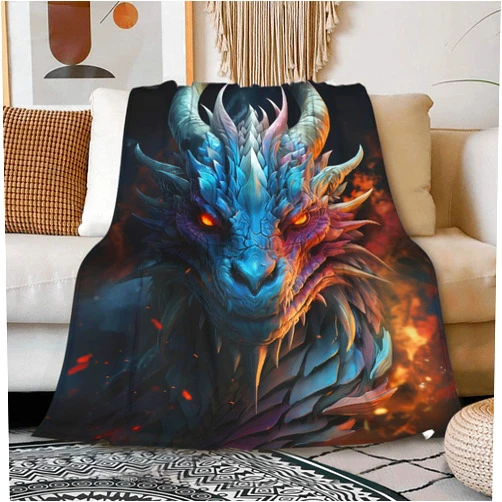 AMITAYUS Ultra Soft Flannel Fleece Throw Blanket Dragon All Season Warm and Cozy Quilt Blanket for Bed Sofa Couch 50