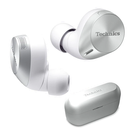 Technics HiFi True Wireless Multipoint Bluetooth Earbuds with Noise Cancelling, 3 Device Multipoint Connectivity, Wireless Charging, Impressive Call Quality, LDAC Compatible - EAH-AZ60M2-S (Silver)