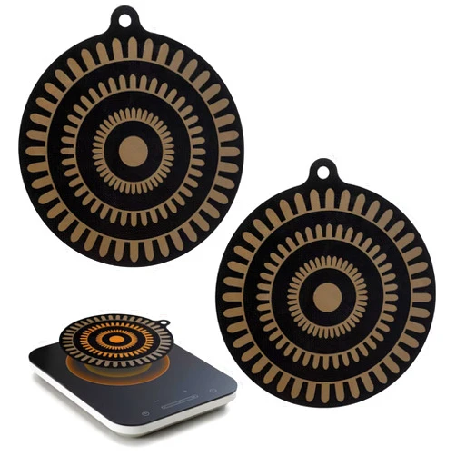 Angadona Thermochromic Silicone Induction Cooktop Protect Mat, Silicone mat for Induction Cooktop,Induction Cooktop protective cover 2 pcs (9.5inches)