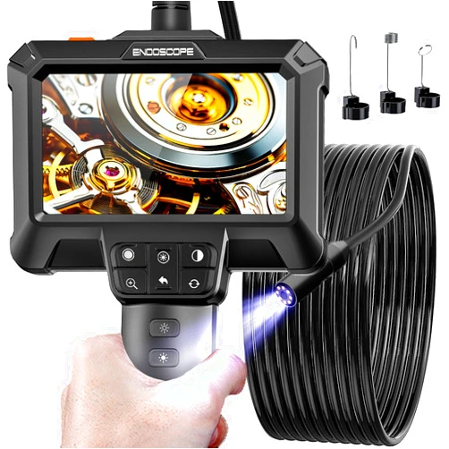 WINWEND Endoscope Camera with Light - IP67 Waterproof Borescope Camera with 8 Adjustable LED Lights | 4.3