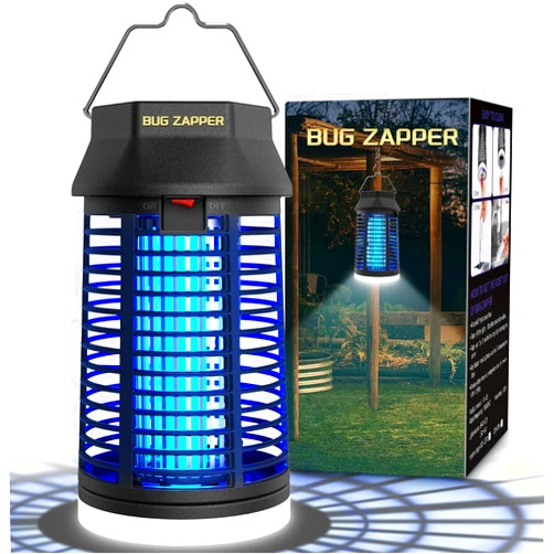 LUOJIBIE Bug Zapper Outdoor, Mosquito Zapper with LED Light, Fly Zapper Outdoor Indoor, Insect Zapper Electric Fly Traps, Plug in Mosquito Killer for Patio Yard (Manual Control)