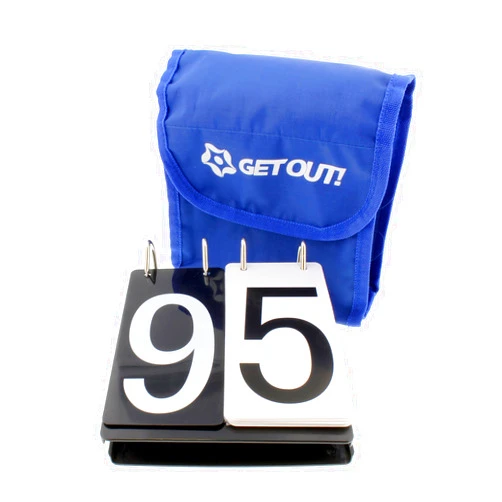 Get Out! Over Net Portable Tennis Game Score Keeper, Numbered Score Board Cards Tracker 0-9 Flip Scorecard Scorekeeper