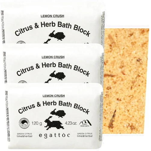 EGATTOC Bath Bombs for Women, Pack of 3, Citrus & Herb Bath Fizzies with Essential Oils & Calendula Petals, Moisturizing Bath Block for Dry Skin, Natural Aromatherapy Home Spa Gift, Sunny Lemon Scent