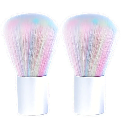 BFLCTTBD 2 Pcs Rainbow Nail Dust Brush Nail Art Dust Powder Remover Brush Makeup Powder Brush Nail Art Dust Cleaner Brush Nail Art Cleaning Tools