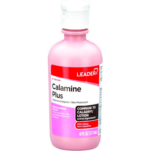 LEADER Calamine Anti-Itch Lotion, Medicated External Analgesic Skin Protectant Lotion for Fast-Acting Itch Relief, Poison Ivy, Insect Bites, Chicken Pox (1, Pink)