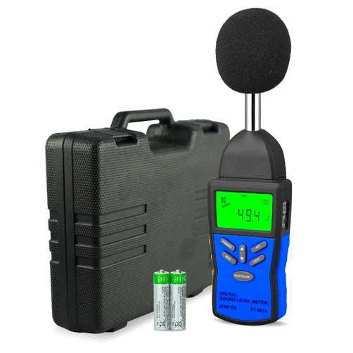 BTMETER Precision Sound Level Meter, BTMETER Digital Decibel Tester for 30~130 dB Noise Volume Measurement with A/C Fast/Slow Weighting, Large Backlight Display BT-882A Decibel Reader