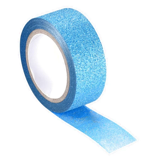 MECCANIXITY 0.6inch x 16.4ft Glitter Tape, Decorative Craft Tape Self Adhesive Stick Blue 1.5cm x 5 M for Scrapbook, DIY Arts, Gift Wrapping