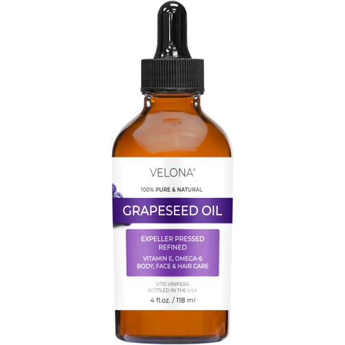velona Grapeseed Oil 4 fl oz | 100% Pure and Natural Carrier Oil | Refined, Cold pressed | Skin, Face, Body, Hair Care | Use Today - Enjoy Results