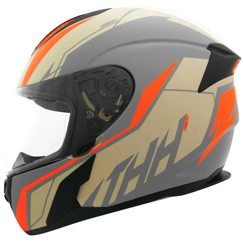 THH Helmets THH T810S Turbo Helmet (Medium) (Grey/Orange)