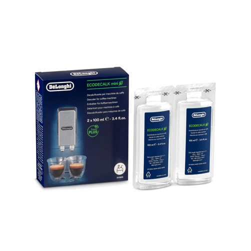 De'Longhi EcoDecalk Descaler, Eco-Friendly Universal Descaling Solution for Coffee & Espresso Machines, 2-Pack (1 use per pack)
