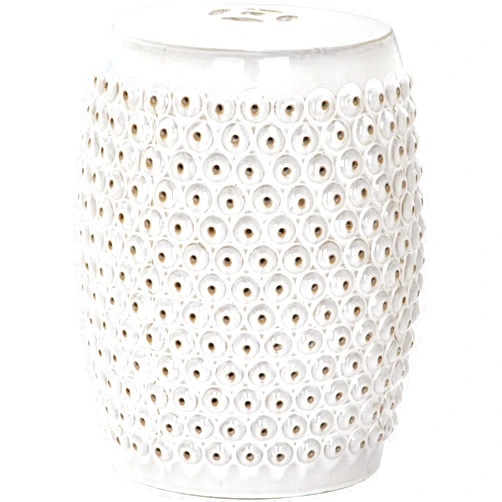 Safavieh ACS4530B Stella Glazed Ceramic Decorative Garden Stool, 0, Cream
