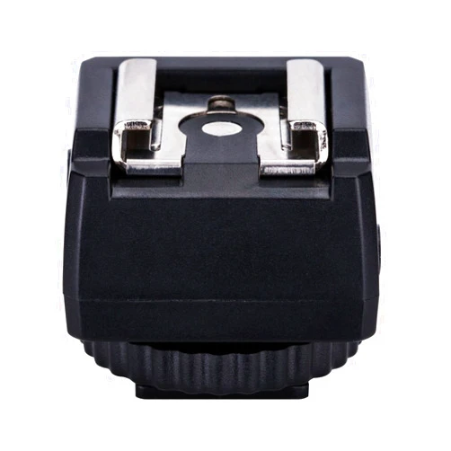 JJC Standard Hot Shoe Adapter with Extra PC sync Connection Port & 3.5mm Mini Phone Connection Port for Connecting Cameras to Additional Off-Camera Flash,Studio Light,Strobes or Other Accessories