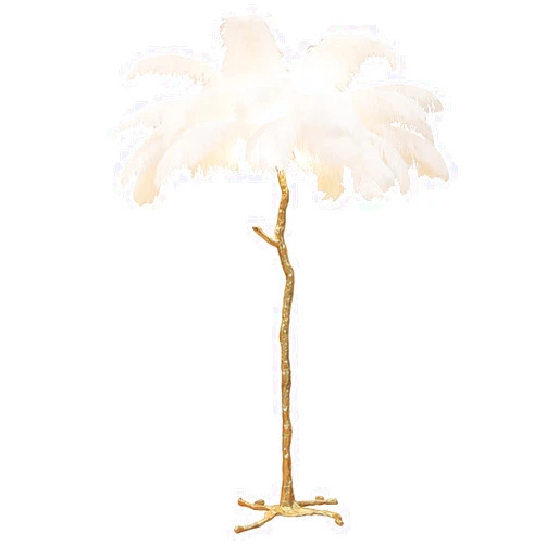 LZCFJDFM Modern Luxury Ostrich Lamp Feather Floor Lamp Ostrich Feather Lamp Table Light Romantic Princess Bedroom Lamp Office Lamp,White Includes 3 Bulbs, 120CM