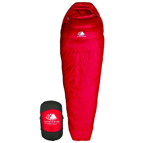 Hyke & Byke Snowmass 0°F Cold Weather Mummy Hiking & Backpacking Sleeping Bag - Duck Down 650 FP 4 Season Sleeping Bags for Adults - Ultralight with Compression Stuff Sack