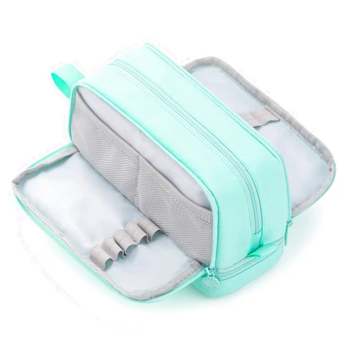CICIMELON Large Capacity Pen Pencil Case with 4 Compartments, Multi-Slot Pencil Pouch Bag Aesthetic School Supplies Organizer for Teens Adults (Mint Green)