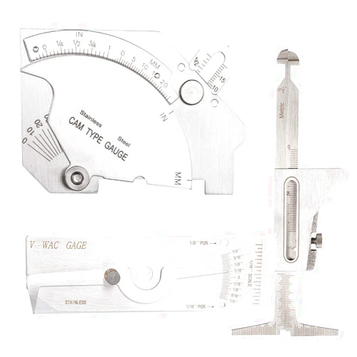 Carkio Hi Lo Welding Gauge Gage Test Ulnar Welder Inspection Gauge Tool + V-WAC Biting Edge Welding Gauge + MG-8 Bridge Cam Gage kit Compatible with Welding Measurement