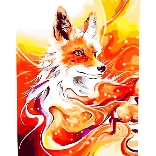 DoMyArt Abstract Fox Modern Framed Art Prints on Canvas Wall Art Oil Paintings Reproduction Artwork Pictures on Canvas for Home Decorations