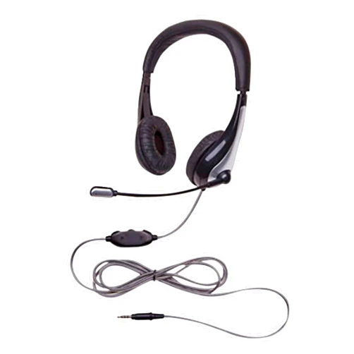 Califone 1025MT NeoTech 1025MT Headset with Gooseneck Microphone, Black/Silver